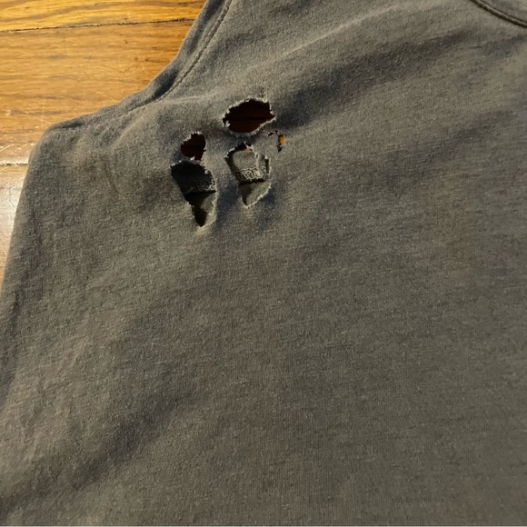 Splendid Distressed Gray Racerback Tank Top - Picture 4 of 6